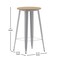 Flash Furniture 23.75 RD Bar Top Table Brown Top/Silver Frame JJ-T14623H-60-BRSL-GG - alternate 5